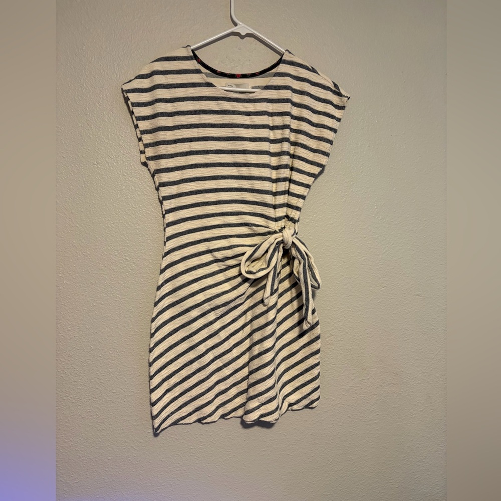 Chic Striped Anthropologie Mini Dress With Tie Detail